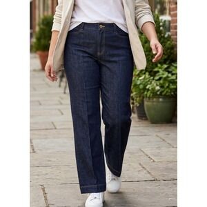 NWT Talbots Women Flare High Waist Jeans 4P Blue Timeless Classic Everyday Chic